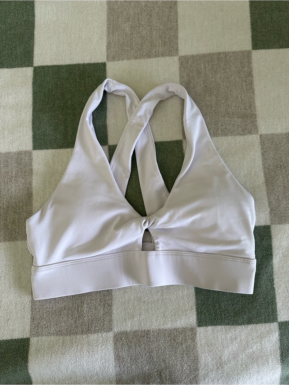 Women's Twist-Front White Sports Bra